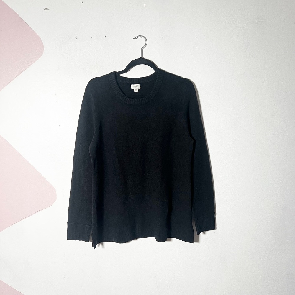 J.Crew Sweater Women's Medium Black Wool Blend Oversized Cozy